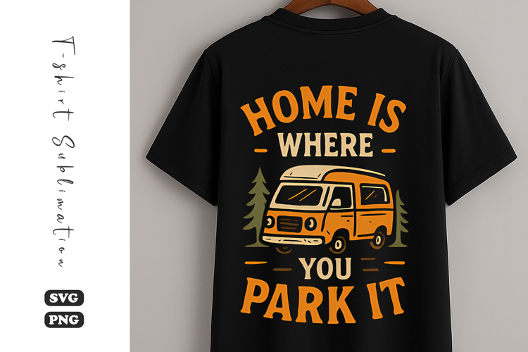 Home Is Where You Park It SVG | Camping T-Shirt Design
