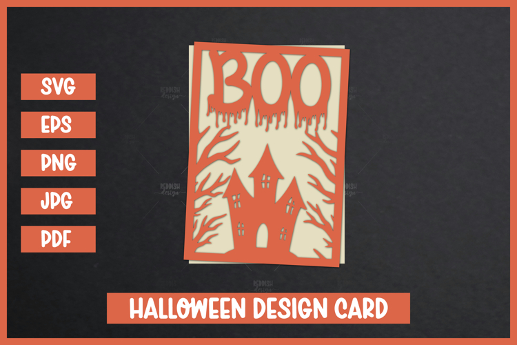 3D Halloween Greeting Card, Halloween SVG, Paper cut SVG