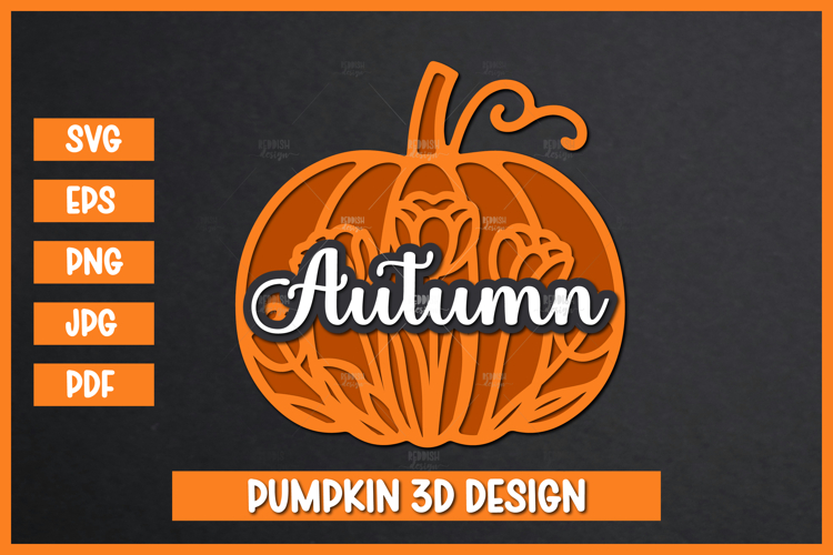 3D Pumpkin Laser cut SVG, Autumn Pumpkin SVG