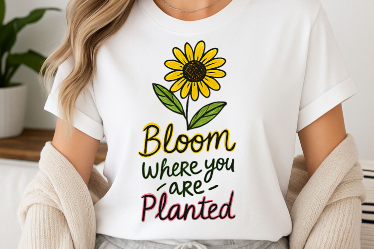 Positive quote with watercolor floral t-shirt sublimation
