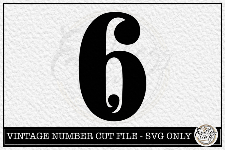 Vintage Number 6SVG | Antique Postal Cancellation Number