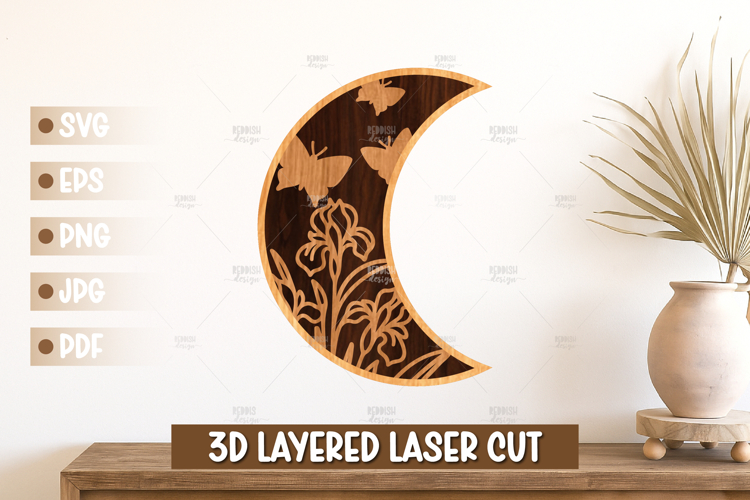 Floral Moon Svg Image 10