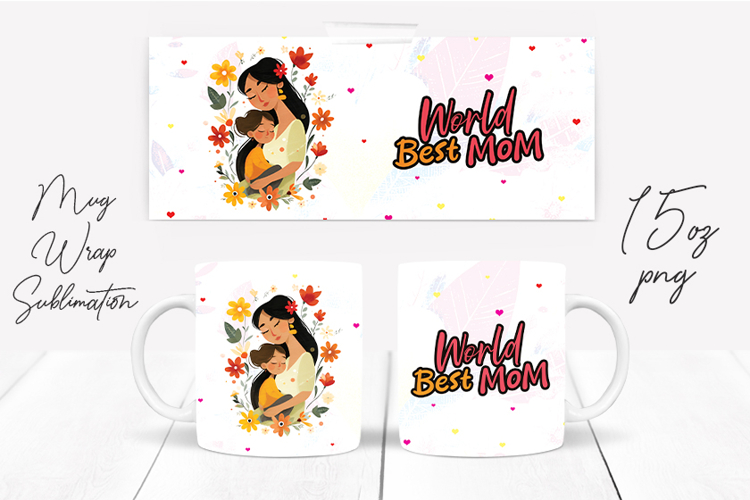 Happy Mothers Day Mug Wrap Sublimation Design