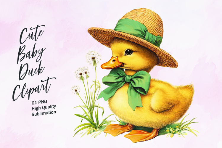 Cute baby duck clipart sublimation png example image 1