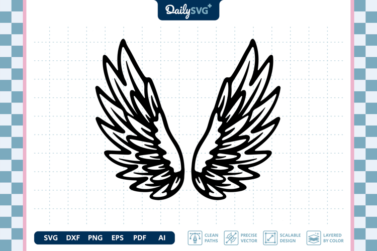 Angel Wings SVG - Heavenly Wings Cut File
