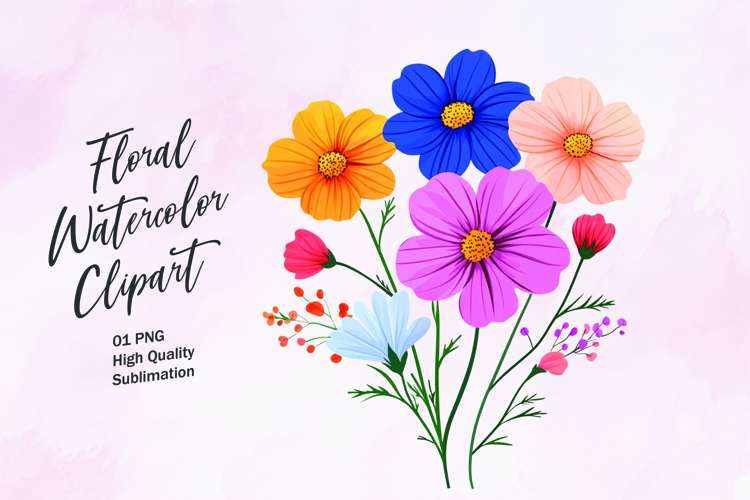Watercolor Flowers Image 2