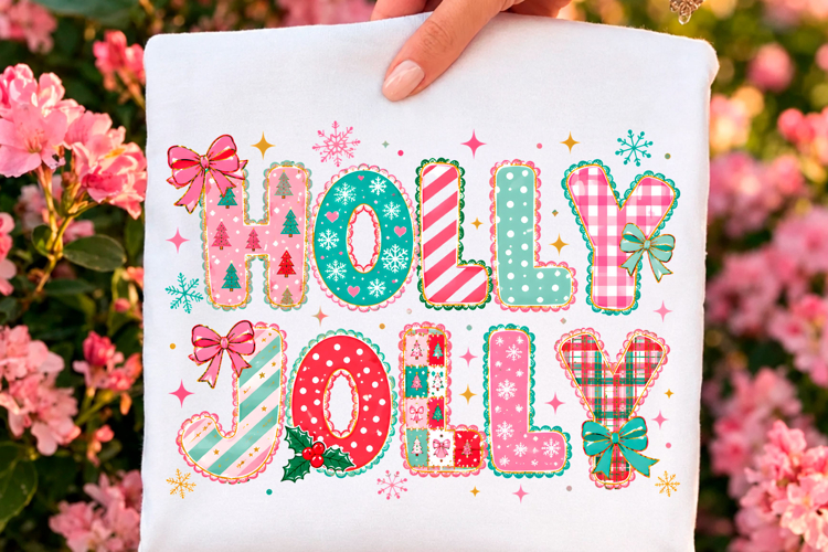 Holly Jolly Pink Christmas PNG