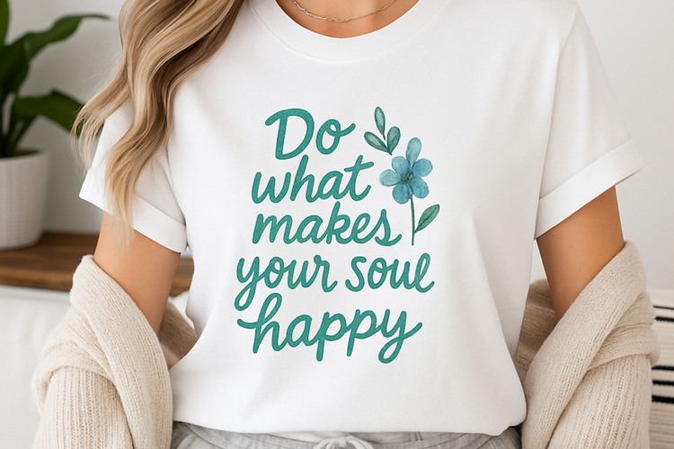 Positive quote with watercolor floral t-shirt sublimation