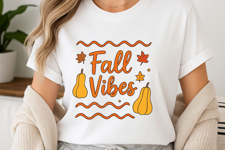 Fall Vibes Autumn Pumpkin T-Shirt Design