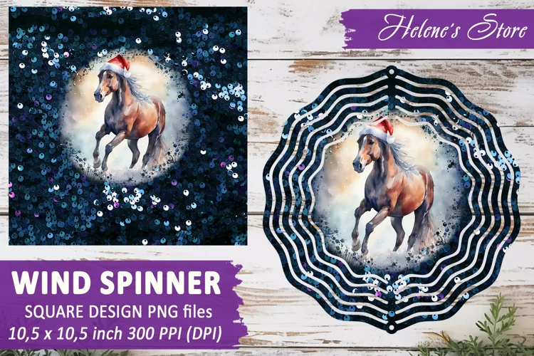 Christmas Horse Wind Spinner|Wind spinner sublimation design