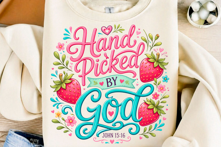 Christian Strawberry Hand Picked by God example image 1
