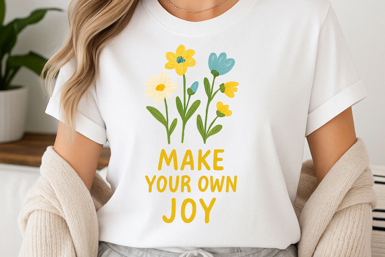 Positive quote with watercolor floral t-shirt sublimation