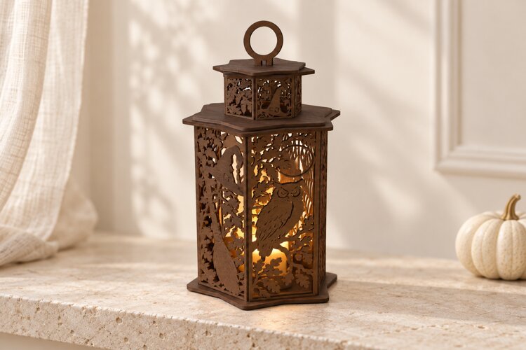 Midnight Garden Halloween Lantern Laser Cut SVG example image 1