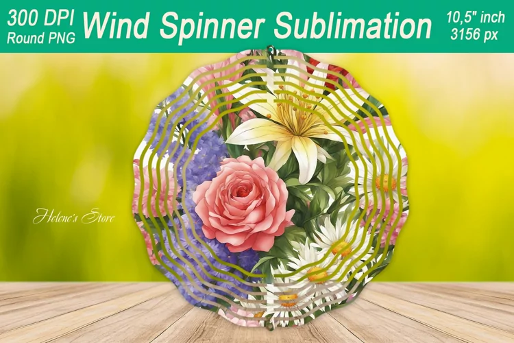 Wildflower Bouquet Wind spinner | Wind spinner sublimation