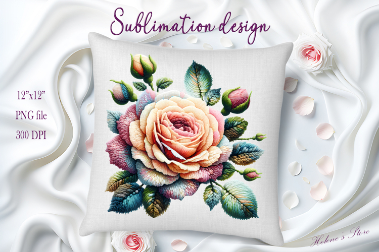 Cute yarn crochet Roses Clipart |Amazing knitted flower png