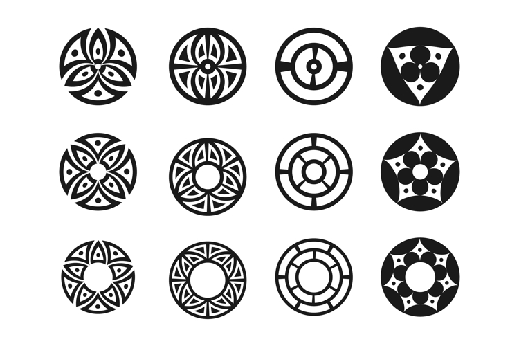 Collection of geometric circle patterns