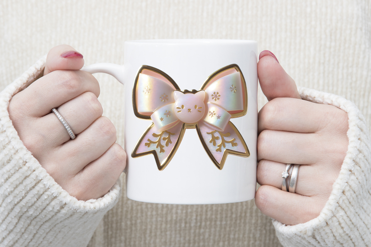 Christmas coquette bows design|Gold Pink bow T-shirt clipart