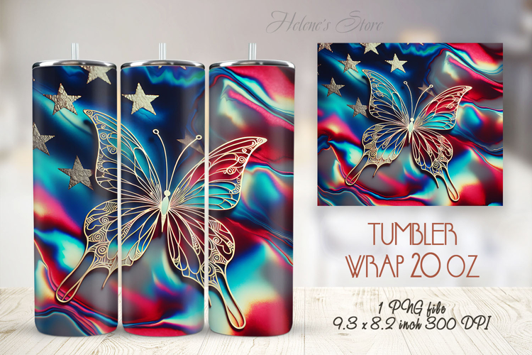 USA Patriotic tumbler wrap 20oz | Fourth of July holiday png