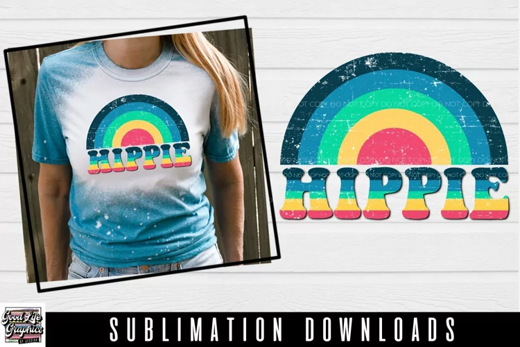 Hippie Rainbow Sublimation design