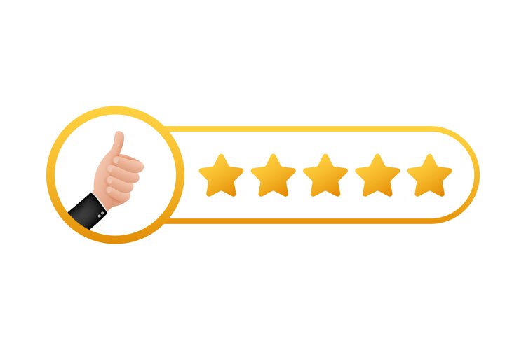 Thumbs up. Customer evaluation. Customer review rating. example image 1