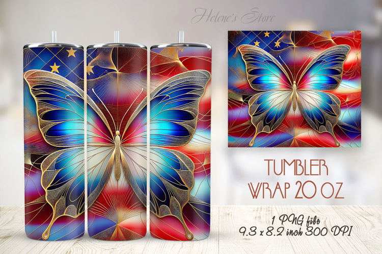 USA Patriotic tumbler wrap 20oz | Fourth of July holiday png