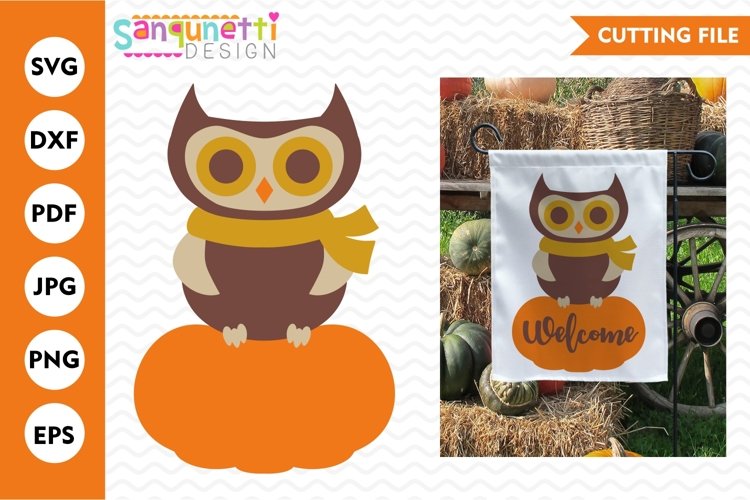 Owl on pumpkin SVG, fall cutting file