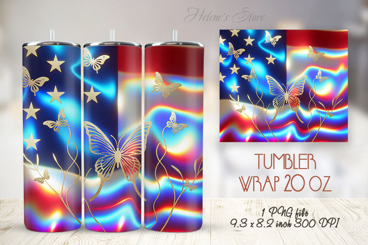 USA Patriotic tumbler wrap 20oz | Fourth of July holiday png