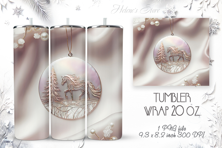 Christmas unicorn tumbler wrap 20oz sublimation |Magic horse