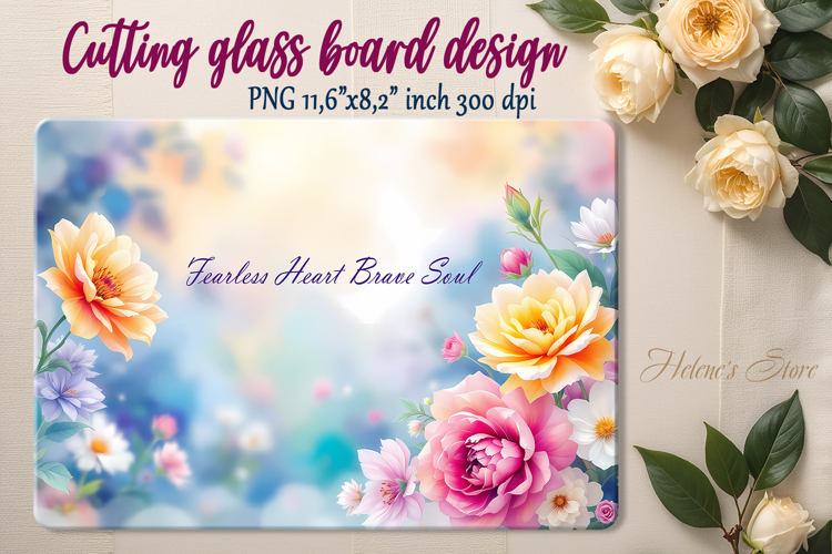 Spring flowers cutting board sublimation | Watercolor floral