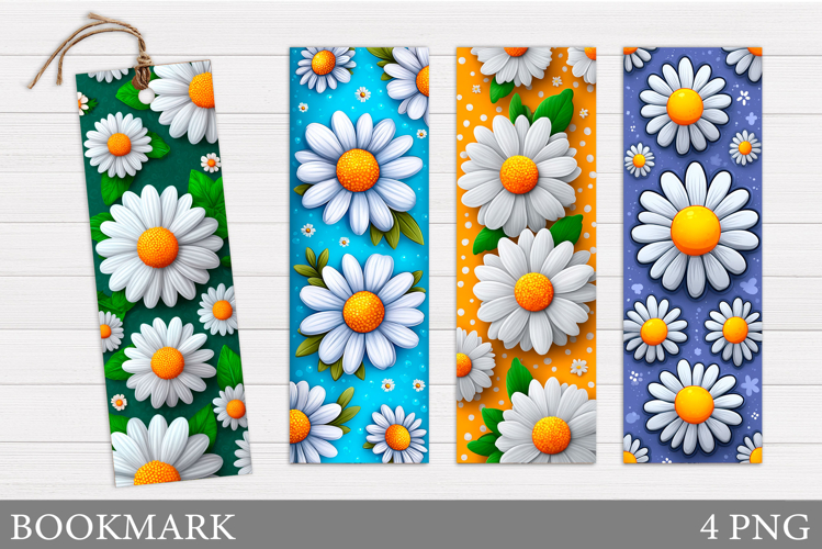 Daisy Flowers Bookmark. Floral Bookmark Sublimation