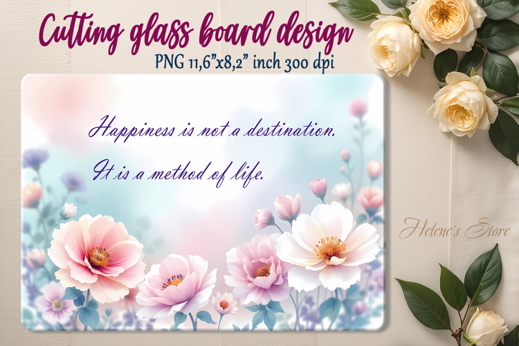 Spring flowers cutting board sublimation | Watercolor floral