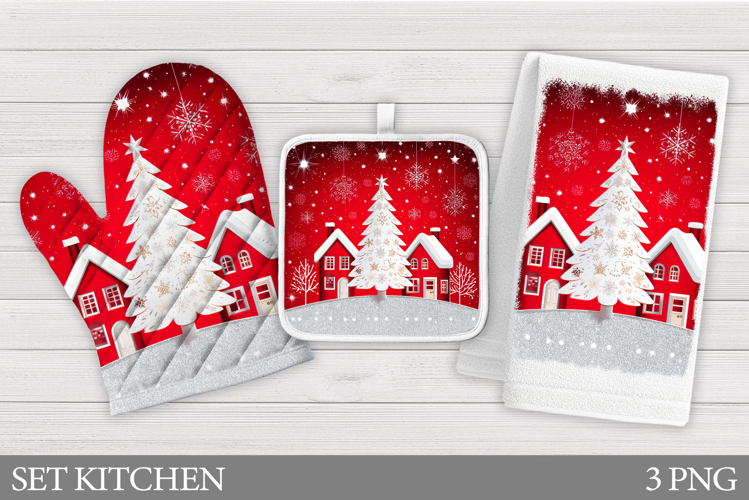 Christmas Oven Mitt Design. Christmas Square Pot Holder