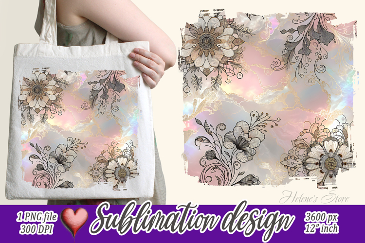 Delicate pink pastel flower pattern border illustration png