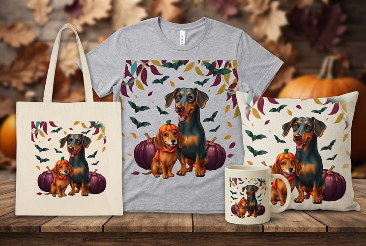 Halloween Dachshund PNG | Cute Dog & Puppy Pumpkin Design