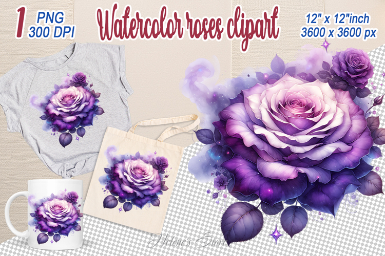Purple Rose Png Image 11