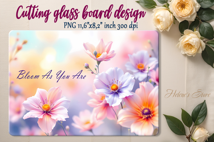 Spring flowers cutting board sublimation | Watercolor floral