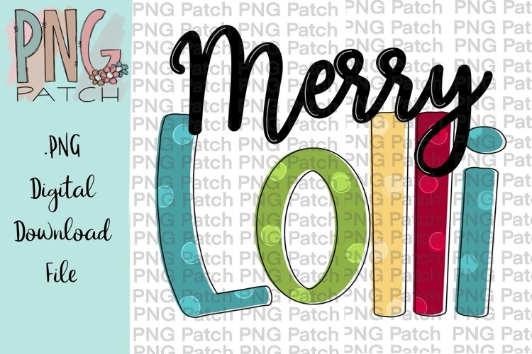 Merry Lolli Grandmother Christmas Sublimation Design example image 1