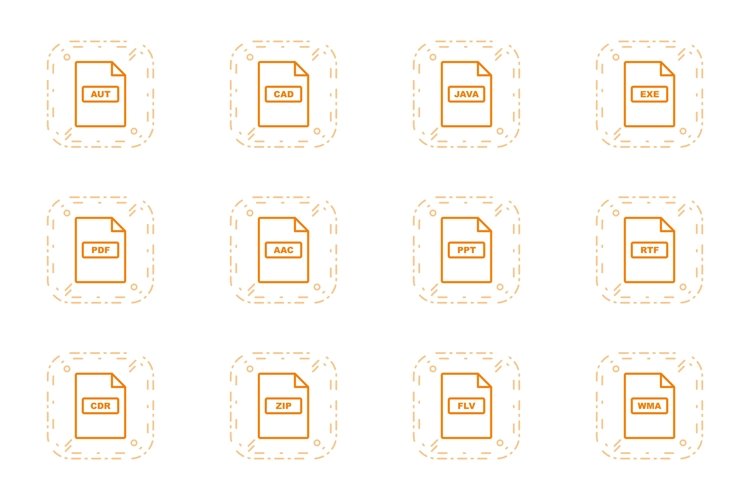 Set Of File Formats Icons