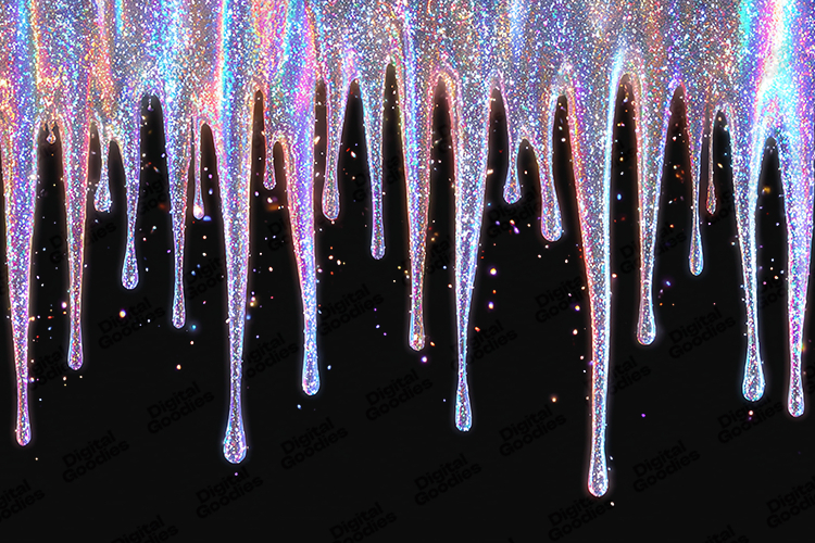 Iridescent Glitter Drip - Rainbow Sparkling Holiday Texture
