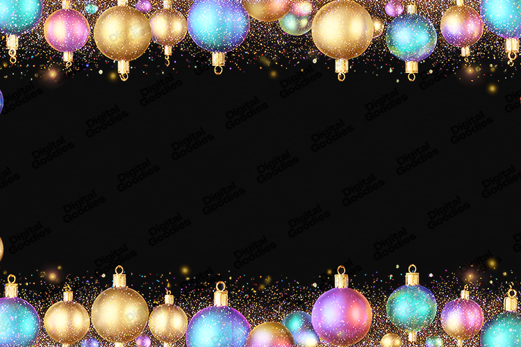 Gold & Blue Ornament Frame - Shimmering Starry Holiday Art