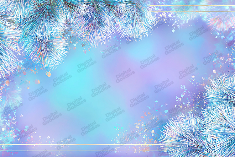 Iridescent Frosty Pine - Pastel Dreamy Winter Background