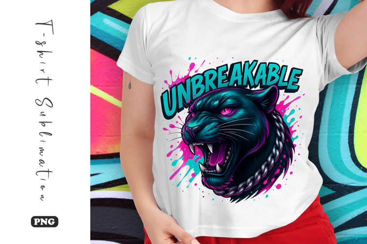 Unbreakable Panther Head T-Shirt Design