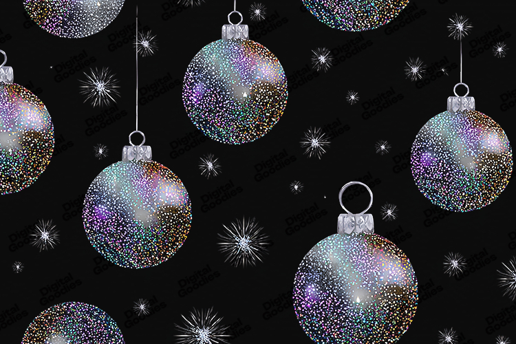 Holographic Ornament Pattern - Iridescent Christmas Art