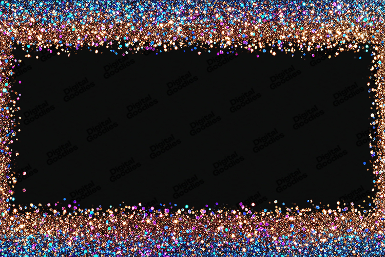 Glitter Border Frame - Luxury Multicolor Sparkling