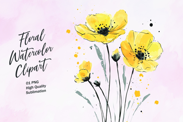 Watercolor Flowers Image 5