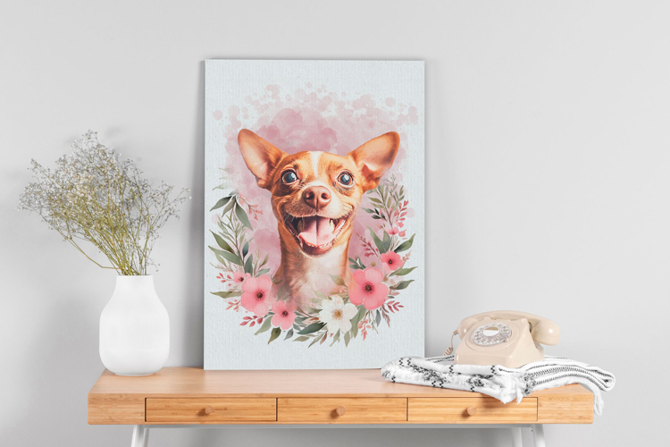 Floral-Inspired Custom Pet Art