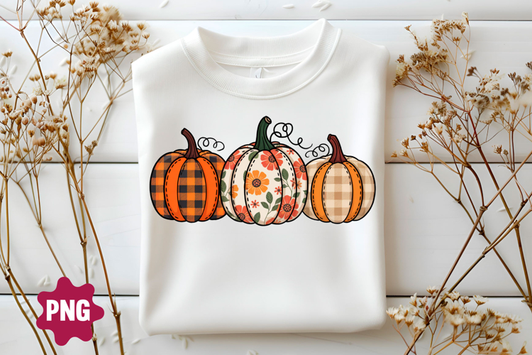 Preppy Floral Pumpkin PNG, Harvest Shirt