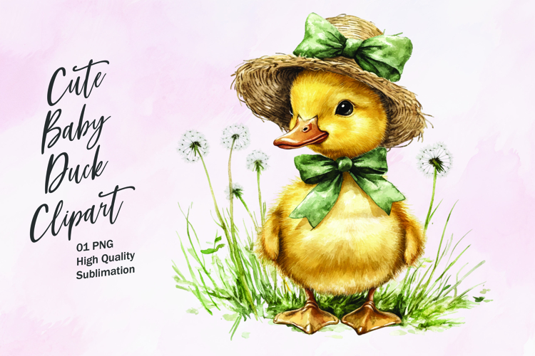 Cute baby duck clipart sublimation png example image 1