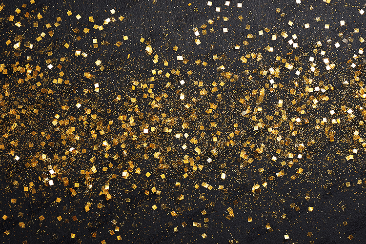 Gold Glitter on Black Texture - Metallic New Year Sparkle