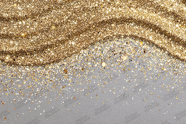 Gold Glitter Wave Background - Festive Grey Shimmer Texture